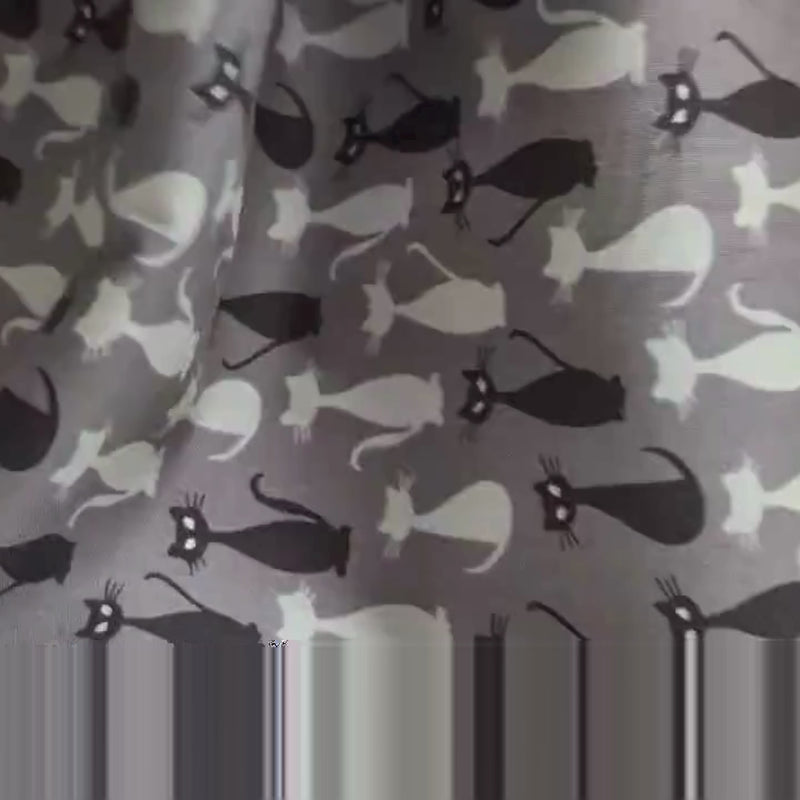 Video of Charcoal Halloween cotton fabric with black and gray cats – Spooky Hollow Cats by Riley Blake Designs SC10573