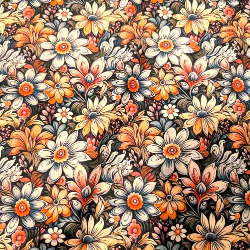 Retro Flower Riot, PUL Laminated Waterproof