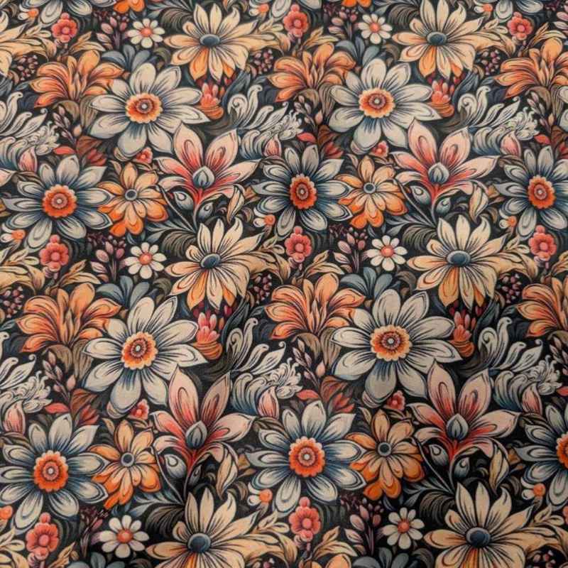 Retro Flower Riot, PUL Laminated Waterproof