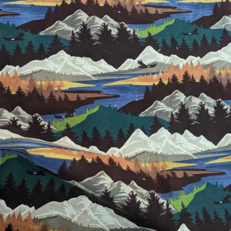 Scenic Mountain FLANNEL with Eagles and Moutains