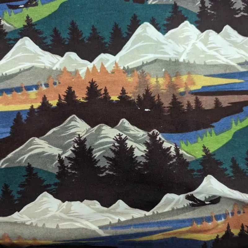 Scenic Mountain FLANNEL with Eagles and Moutains