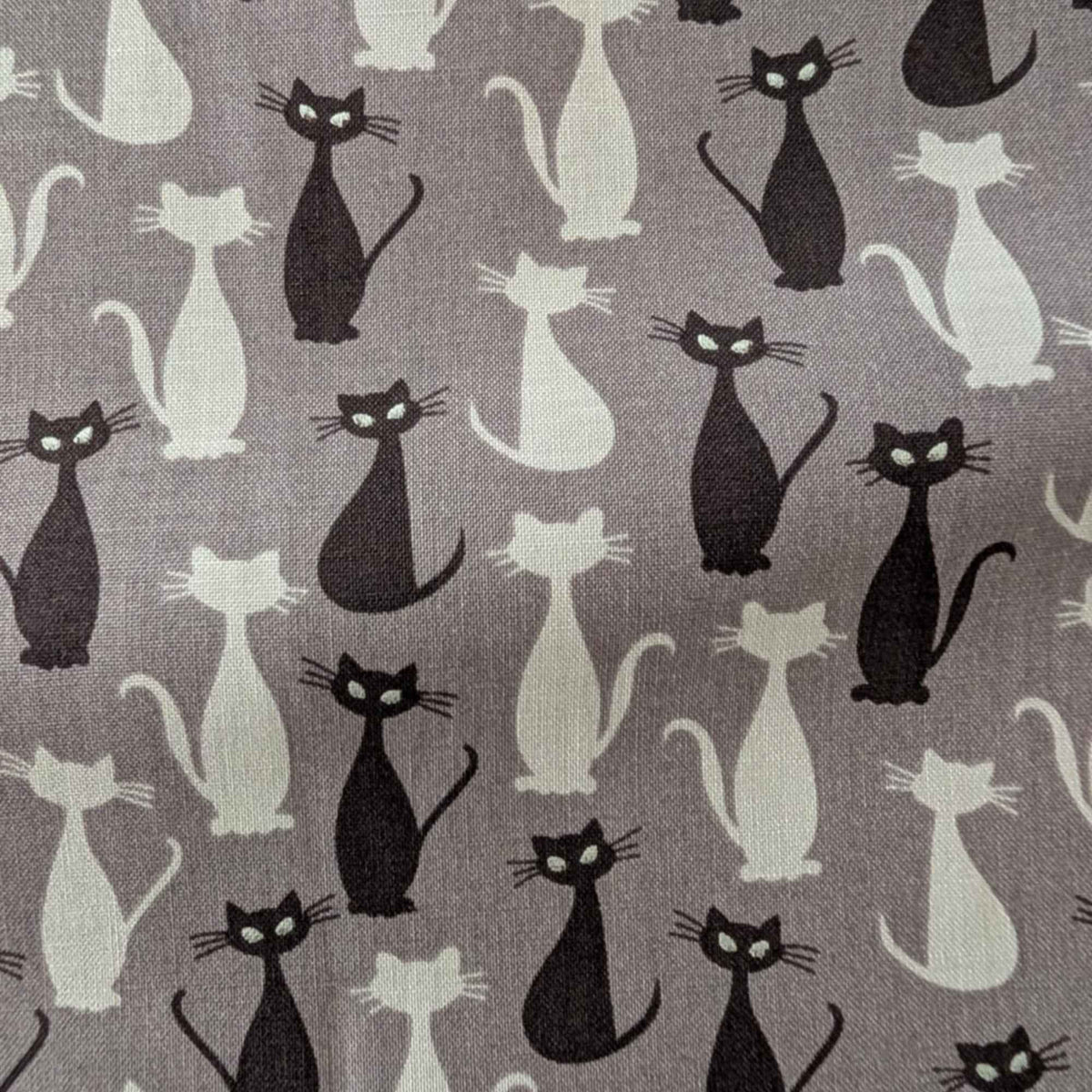 Spooky Hollow Cats Halloween Cotton Fabric – Charcoal