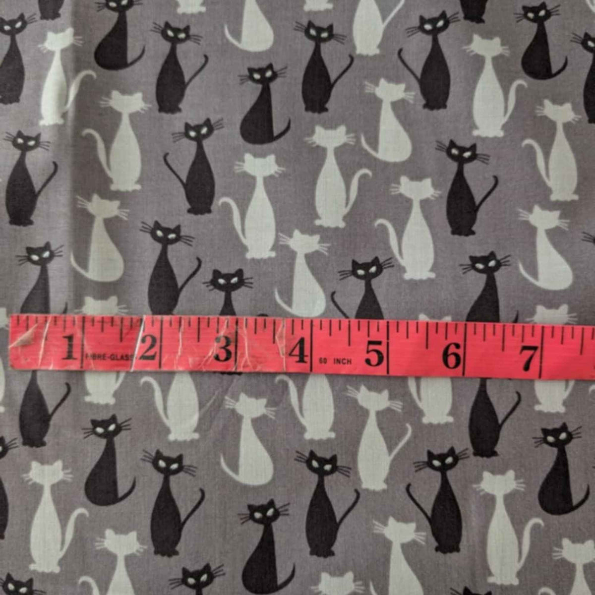 Spooky Hollow Cats Halloween Cotton Fabric – Charcoal