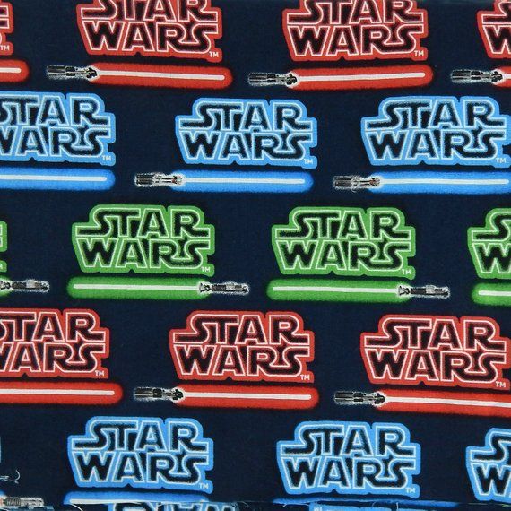 Star Wars Light Saber and Text 1 yard pre - cut