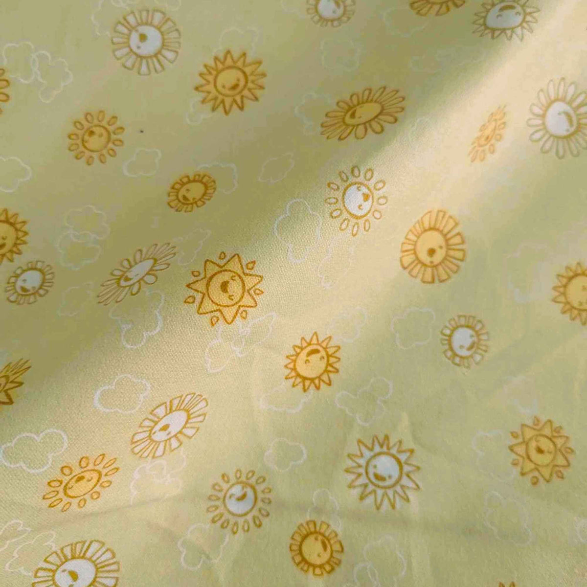 Sun FLANNEL on Yellow, Over the Moon Cozy Cotton Flannel