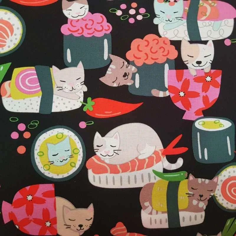 Sushi Fabric, Kitty Rolls - De Leon Design Group