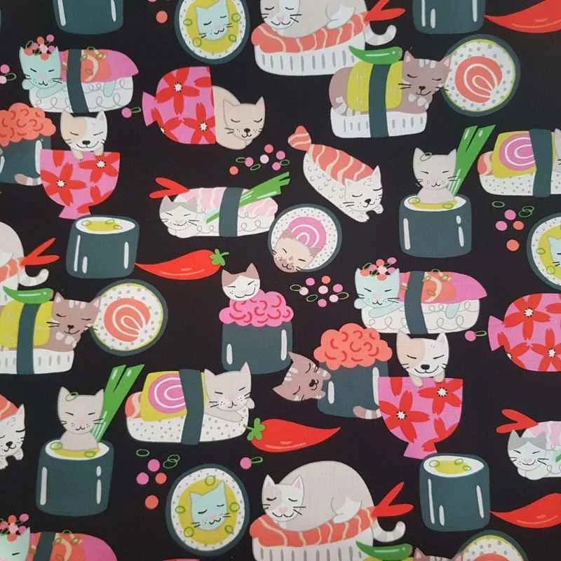 Sushi Fabric, Kitty Rolls - De Leon Design Group