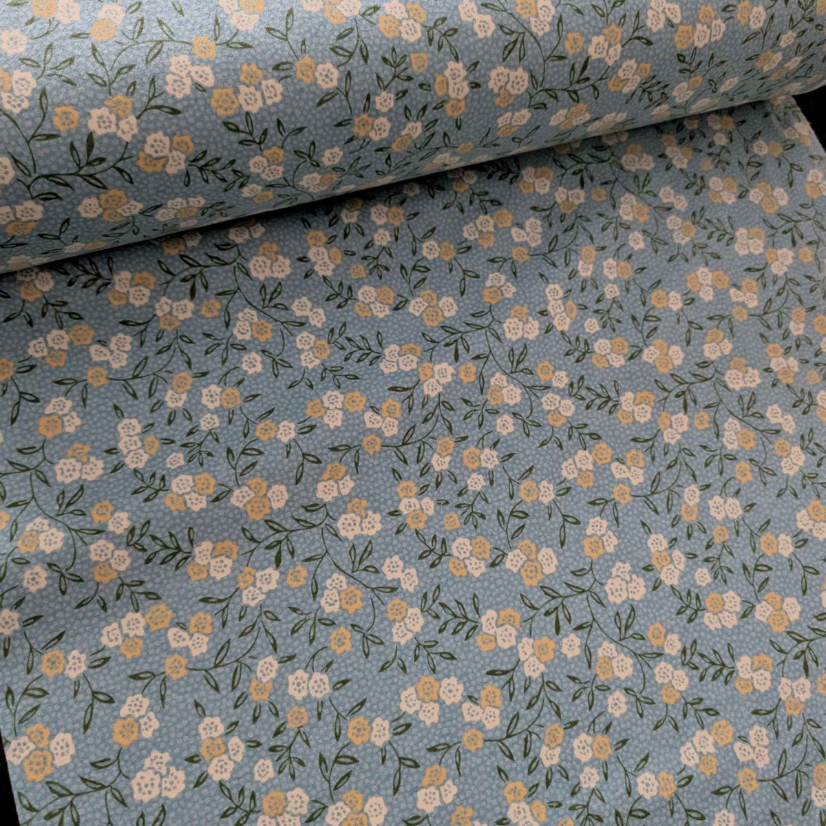 Teal Floral Cotton FLANNEL – Soft Brushed, OEKO - TEX Certified