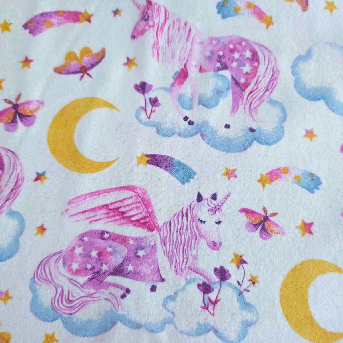 Unicorn Dreams FLANNEL – Pastel Pink & Yellow Moons – Soft Brushed