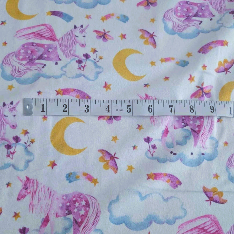 Unicorn Dreams FLANNEL – Pastel Pink & Yellow Moons – Soft Brushed