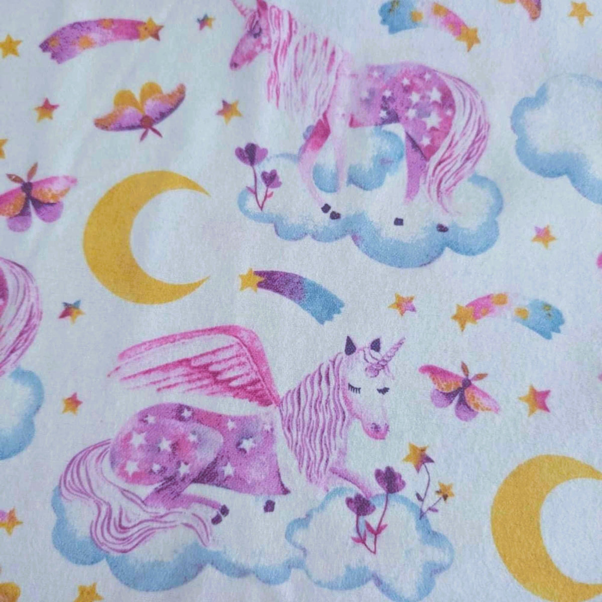 Unicorn Dreams FLANNEL – Pastel Pink & Yellow Moons – Soft Brushed
