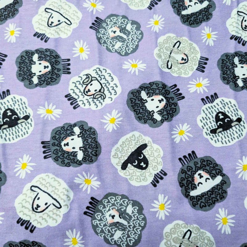 Violet Sheep Cotton FLANNEL, OEKO - TEX Standard 100, Brushed Soft