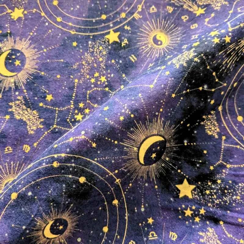 Zodiac Constellation FLANNEL in purple and yellow