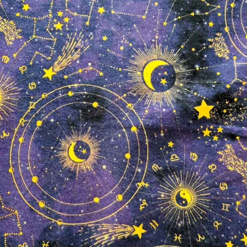 Zodiac Constellation FLANNEL in purple and yellow