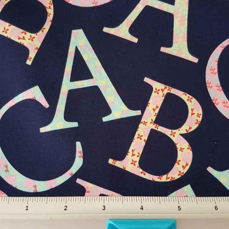 Alphabet Fabric, Oh Baby, Michael Miller 6158 Navy