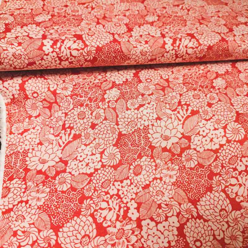 Arthurs Garden, Red Dahlia designed by Liberty Fabrics | Fabric Design Treasures