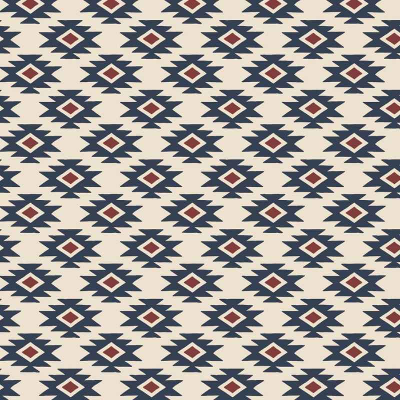 Aztec inspired Geo Stamped FLANNEL on Cream | Fabric Design Treasures