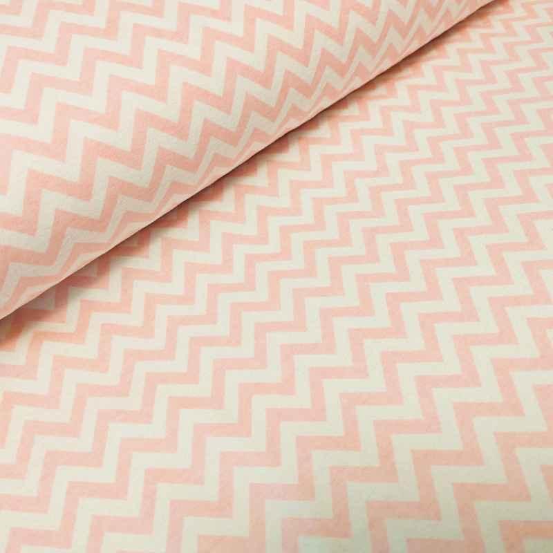 Baby Kisses Chevron in Pink and White Wide Back FLANNEL