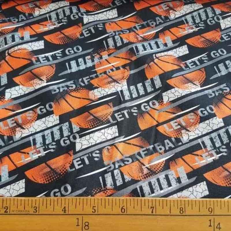 Basketball Fabric, Let's Go Play Basketball fabric