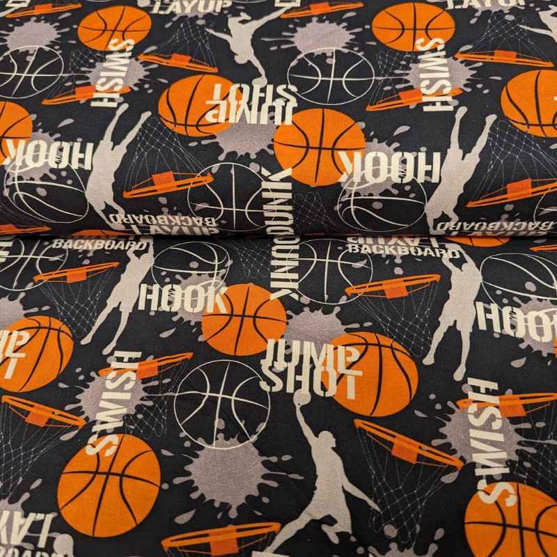 Basketball Player fabric with Basketball Text