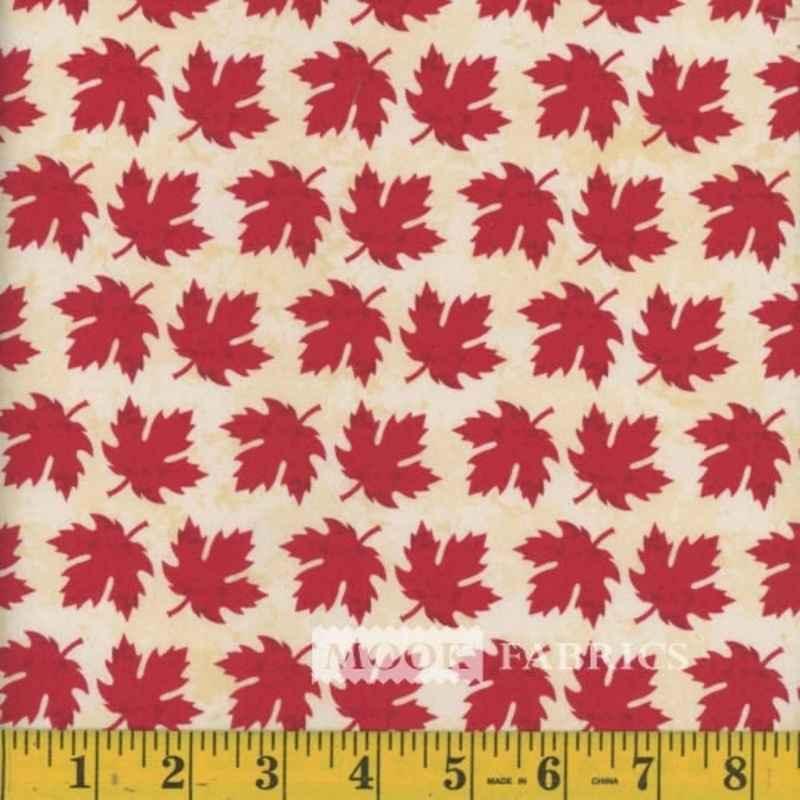 Canada Day Fabric, Maple Leaf Fabric, Natural