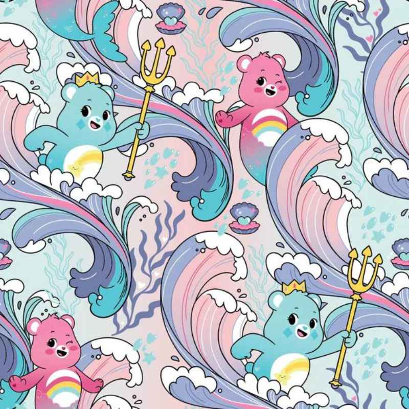 Care Bears Swimming, Mer Bears Pink | Fabric Design Treasures