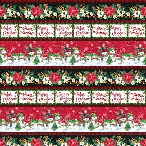 Christmas Border Stripe Fabric by Diane Kater