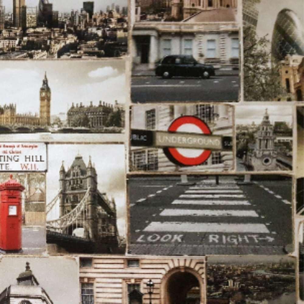 Digital Printed Cotton Canvas London Landmarks