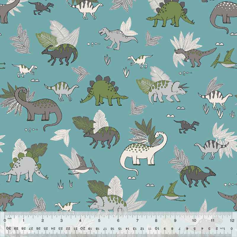 Dino Doodles Cozy Flannel by Whistler Studio - Oeko-Tex Certified | Fabric Design Treasures