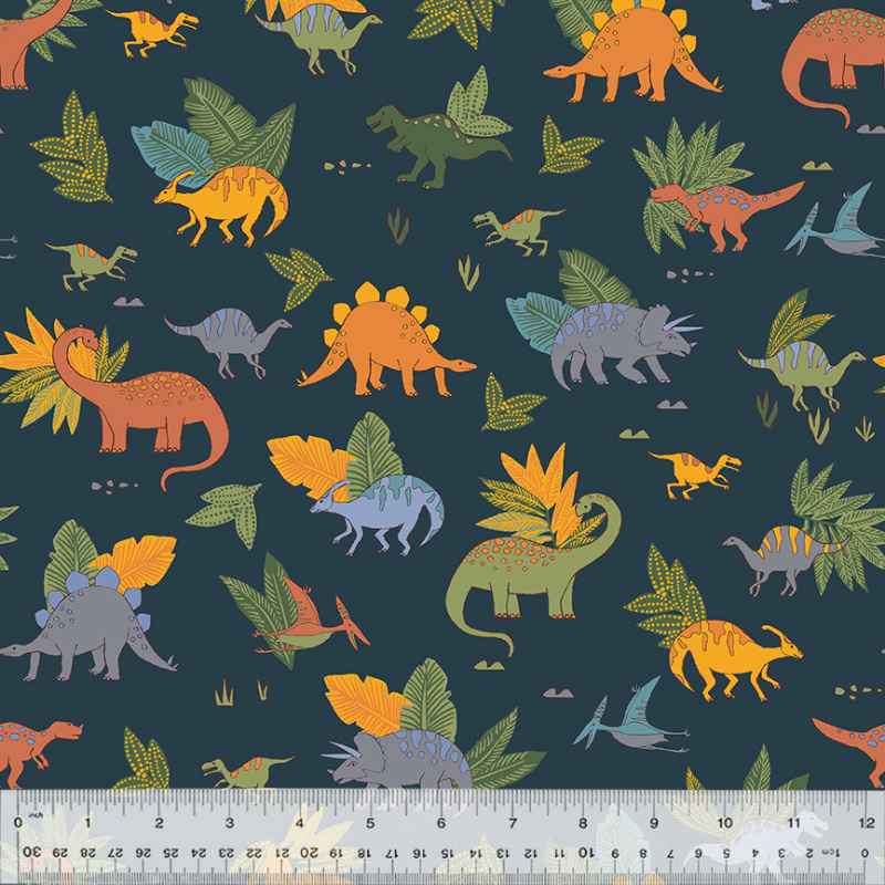 Dinosaur Cozy Flannel by Whistler Studio - Oeko-Tex Certified | Fabric Design Treasures