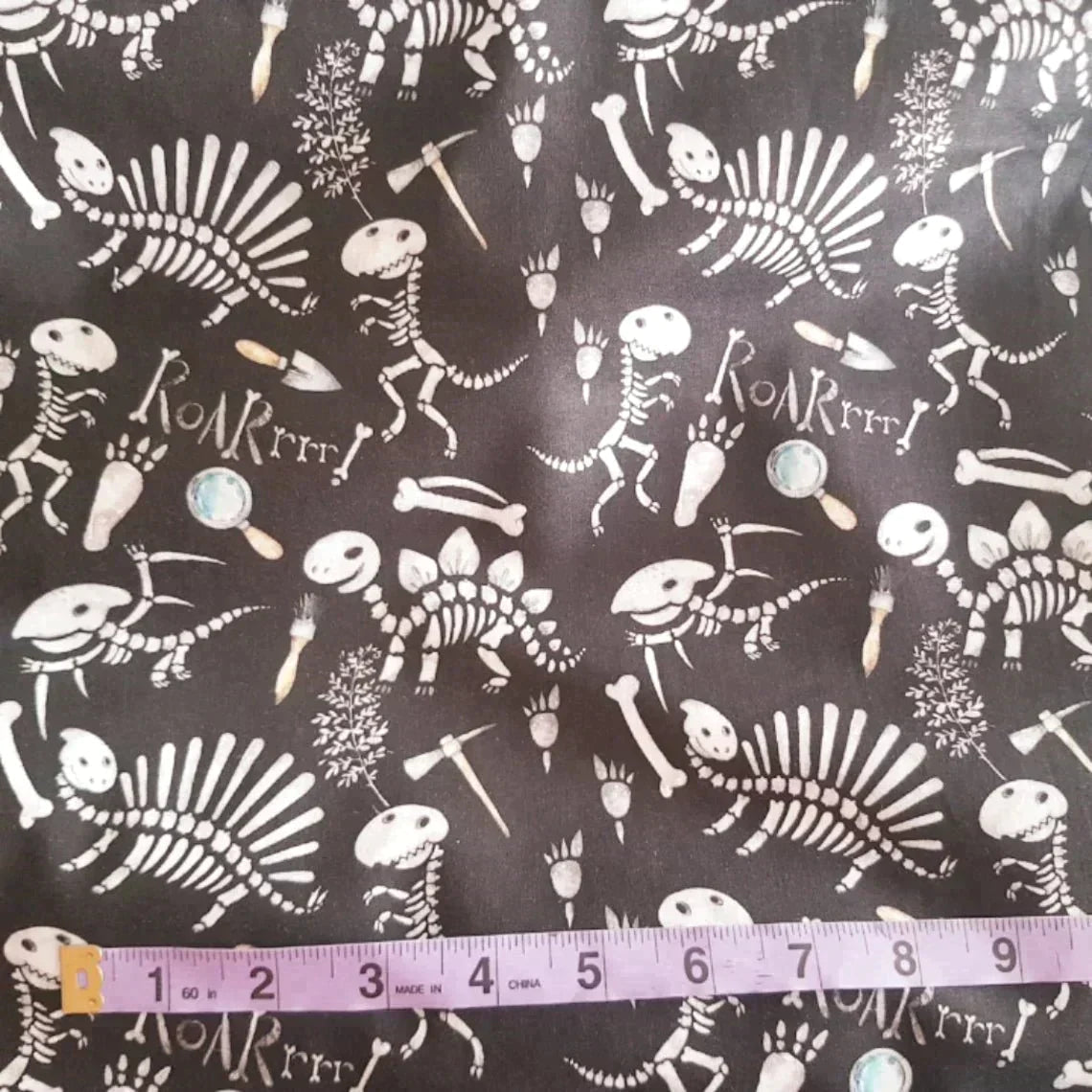 Dinosaur Fabric, Skeleton Fabric, ZoZo Designs