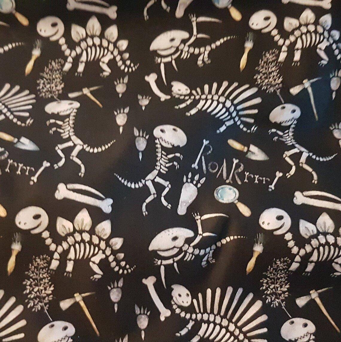 Dinosaur Fabric, Skeleton Fabric, ZoZo Designs