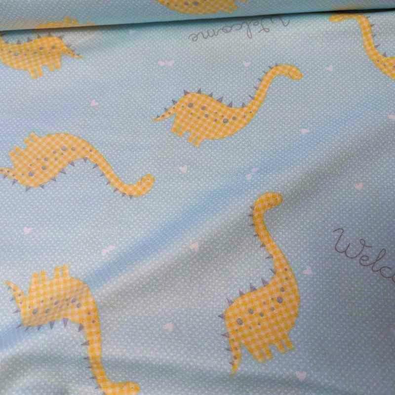 Dinosaur in Teal, Super Supple Soft Bamboo Flannel, Gender Neutral