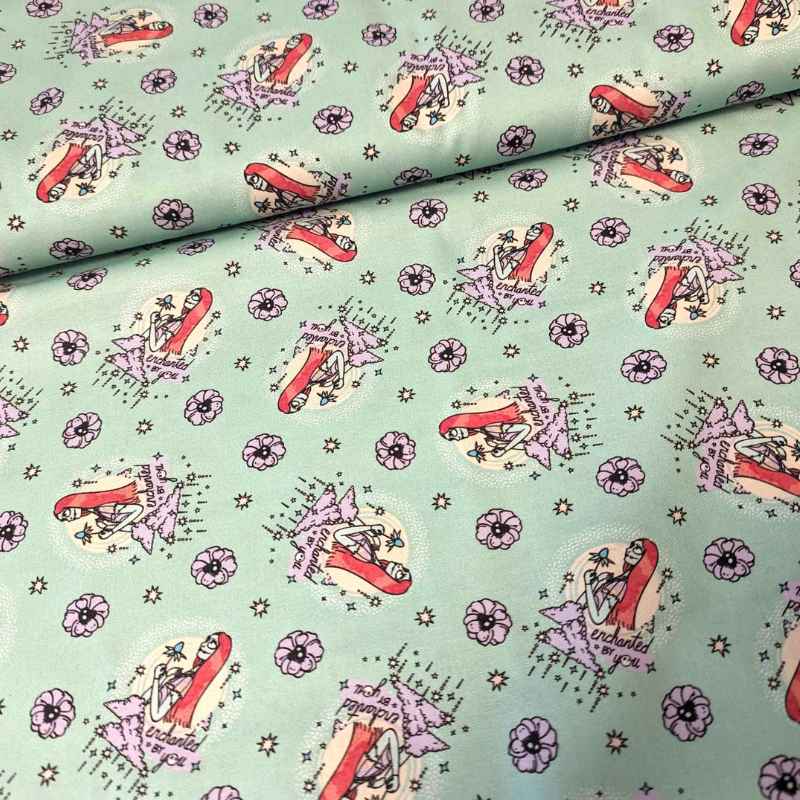 Disney Enchanted Sally on Green Nightmare before Christmas | Fabric Design Treasures