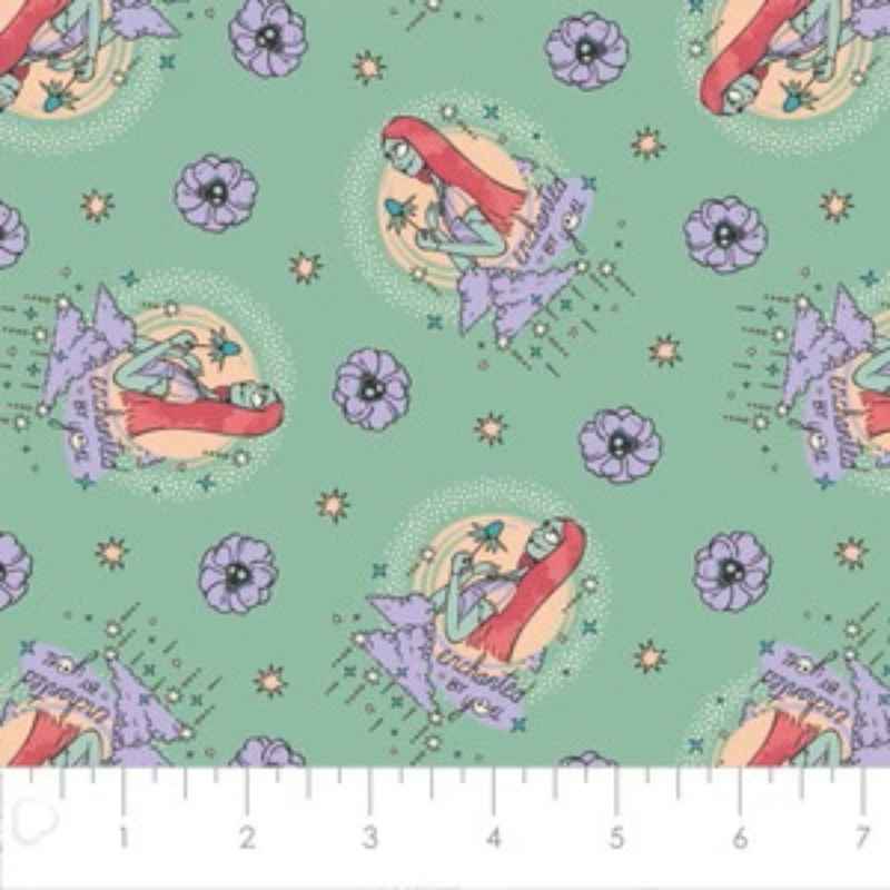 Disney Enchanted Sally on Green Nightmare before Christmas | Fabric Design Treasures