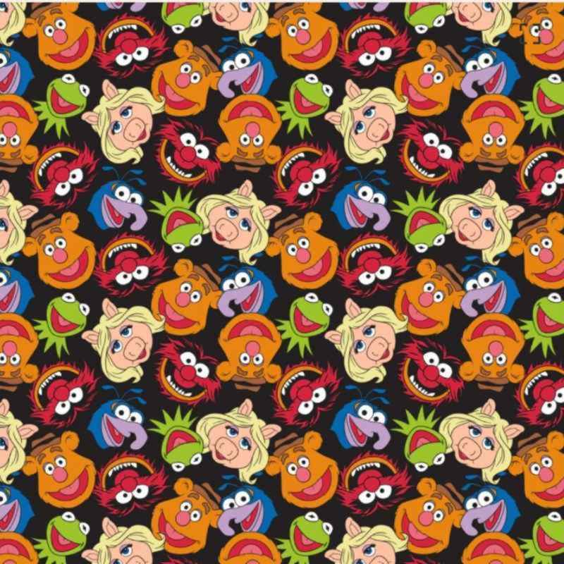 Disney Muppets FLANNEL on Black, Licensed | Fabric Design Treasures