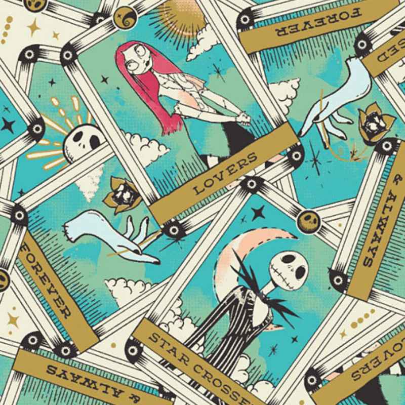 Disney Star Crossed on Cream Nightmare Before Christmas | Fabric Design Treasures