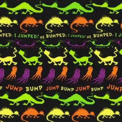 Dr. Seuss Fabric, Halloween Growls on Black