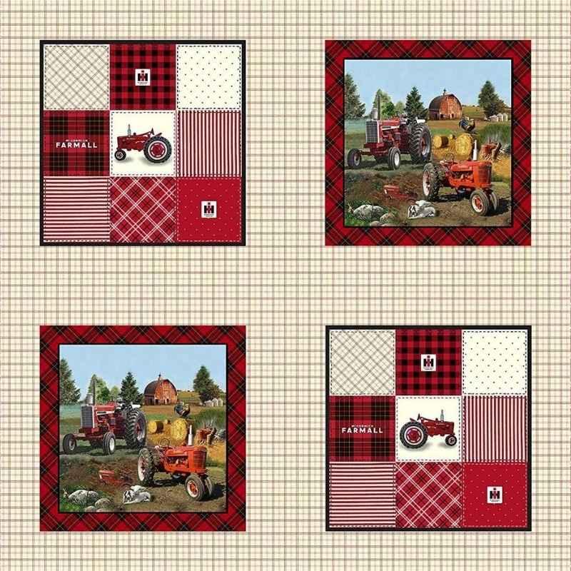 FARMALL Cotton Pillow Panel, Farmall Fabric Panel