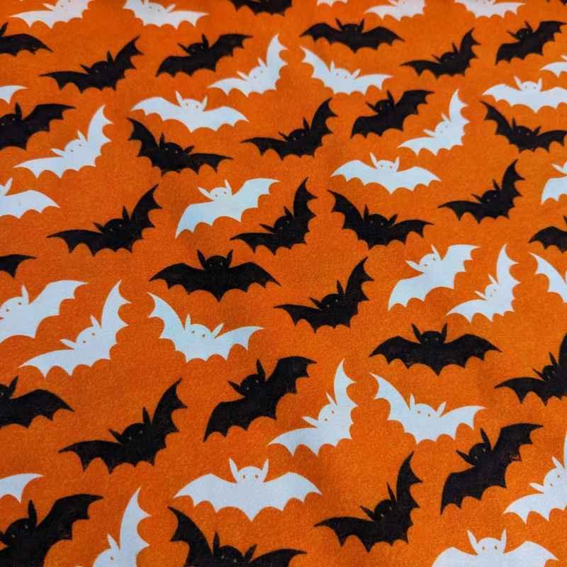 Flying Bats Glow in the Dark Flannel Fabric Halloween