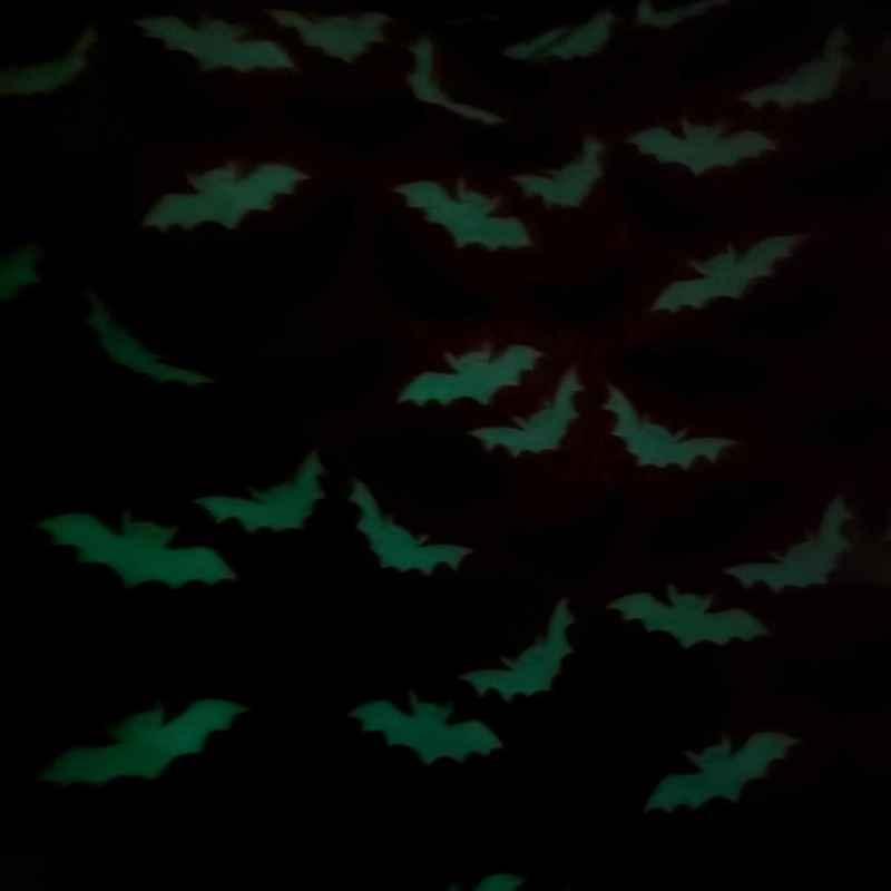 Flying Bats Glow in the Dark Flannel Fabric Halloween