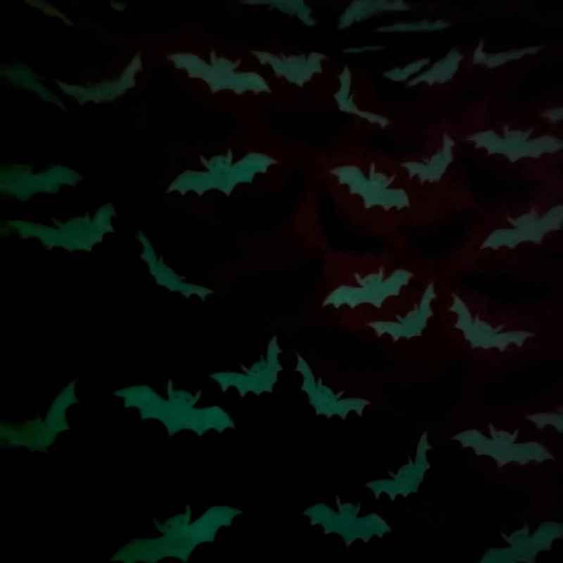 Flying Bats Glow in the Dark Flannel Fabric Halloween