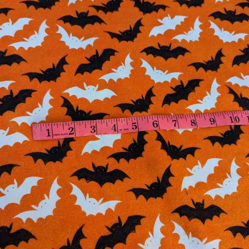 Flying Bats Glow in the Dark Flannel Fabric Halloween