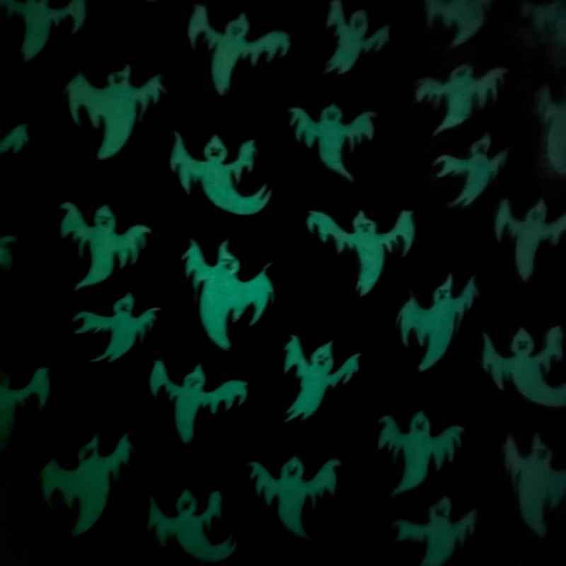 Flying Ghost Glow in the Dark Flannel Fabric Halloween