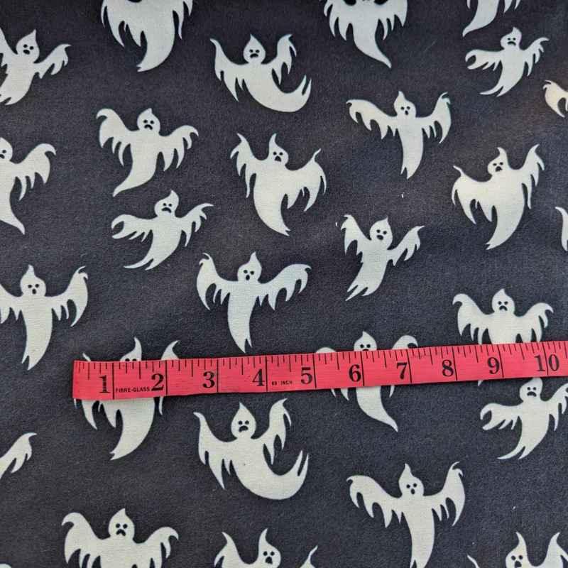 Flying Ghost Glow in the Dark Flannel Fabric Halloween