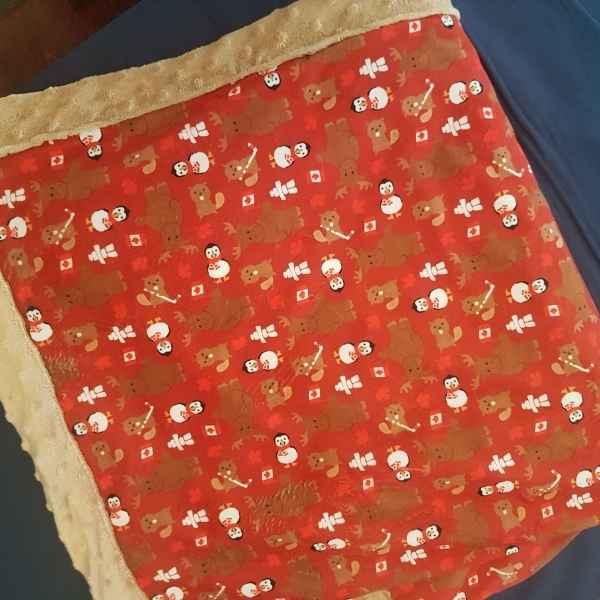 Funkins Canadian Critters Red Pine Minky 1/2 Yard