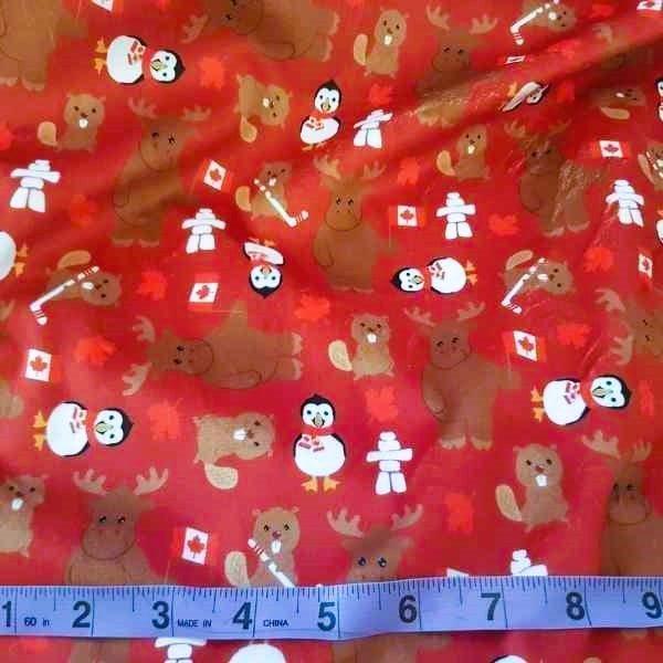 Funkins Canadian Critters Red Pine Minky 1/2 Yard