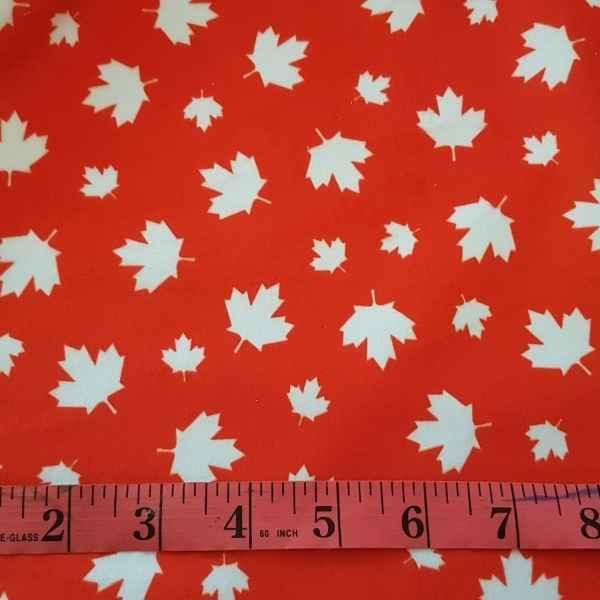 Funkins Canadian Maple Leaf Red Pine Minky 1/2 Yard