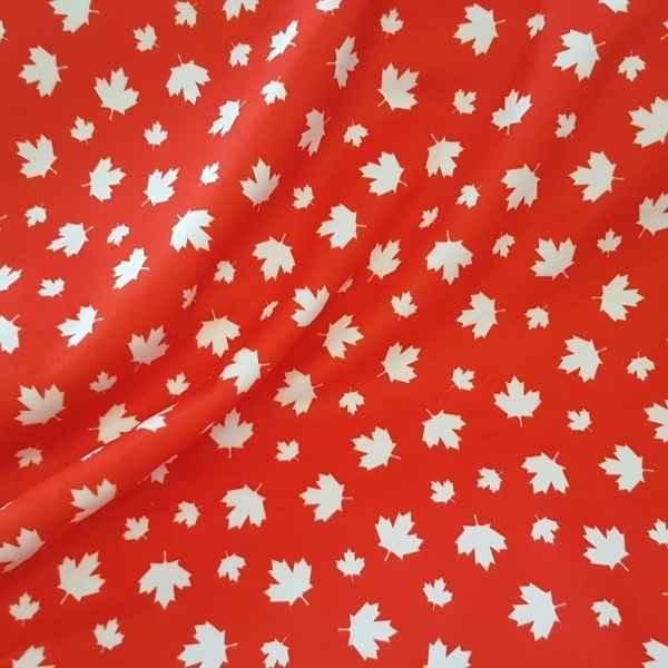 Funkins Canadian Maple Leaf Red Pine Minky 1/2 Yard