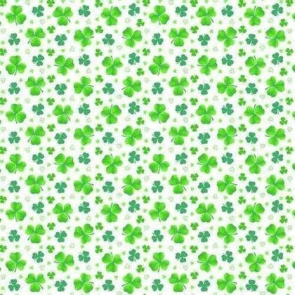 Green Shamrock on White, Pot of Gold